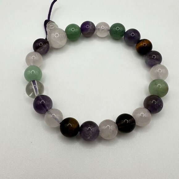 Multi-gemstone 9mm round beaded stretchy bracelet! - Picture 10 of 10